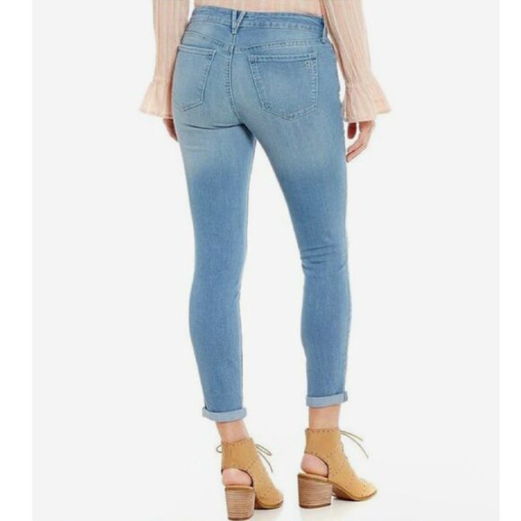 EUC JESSICA SIMPSON Women's Curzon Blue Forever Rolled Skinny Jeans Sz 32/14 - Picture 2 of 10